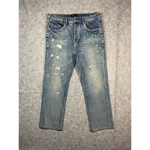 Purple Brand Men's Distressed Straight Leg Jeans Size 38 Style P005